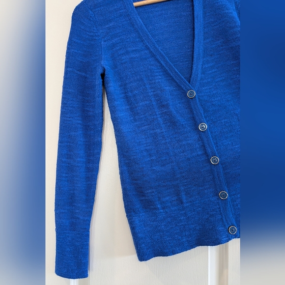 Lilly Pulitzer Royal Blue Cardigan Sweater V Neck Button Size S Coastal Preppy - Picture 5 of 12
